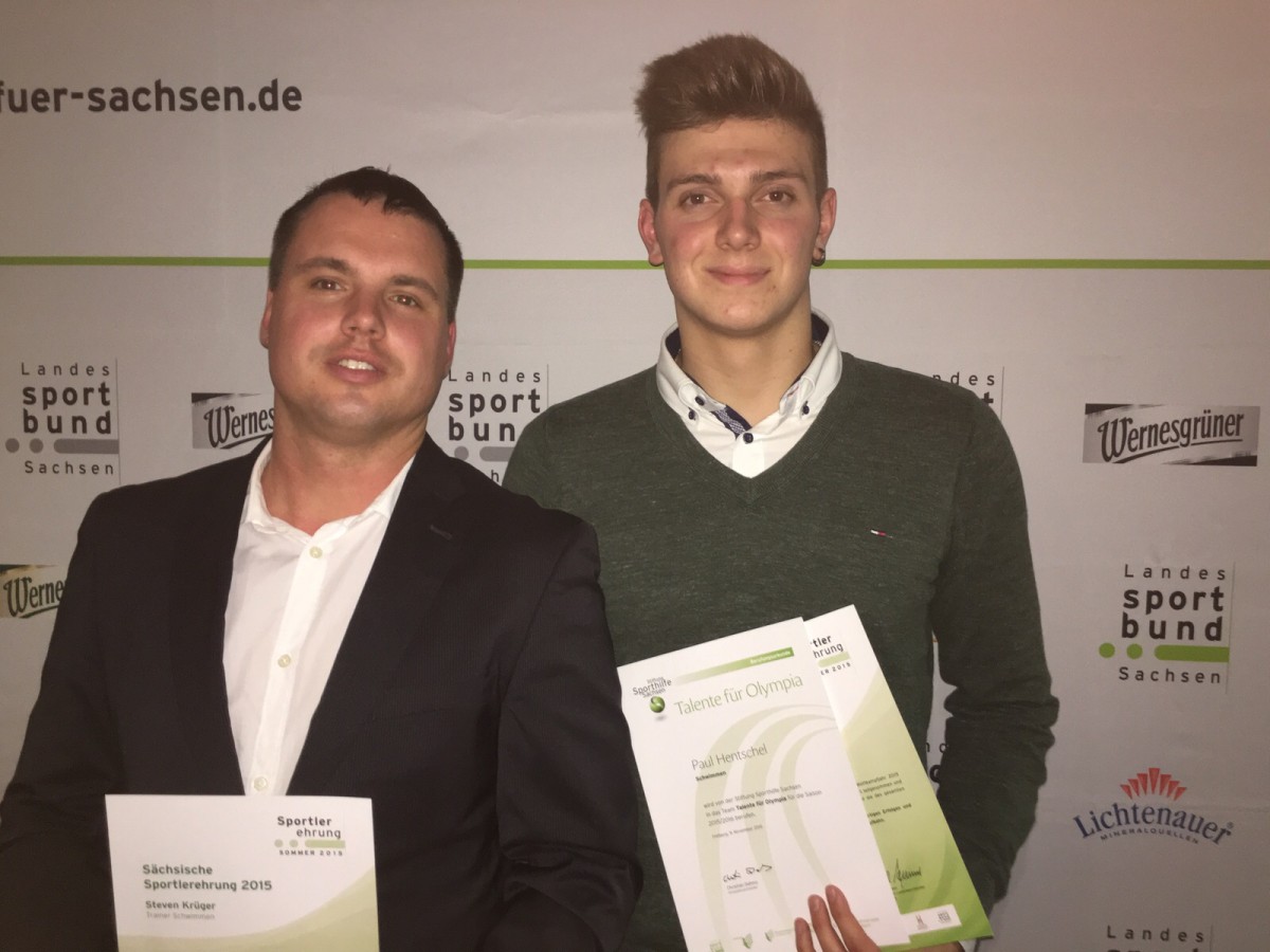 Paul Hentschel (rechts) mit Trainer Steven Krüger. (C)Foto: D. Oehme Paul Hentschel (rechts) mit Trainer Steven Krüger. (C)Foto: D. Oehme