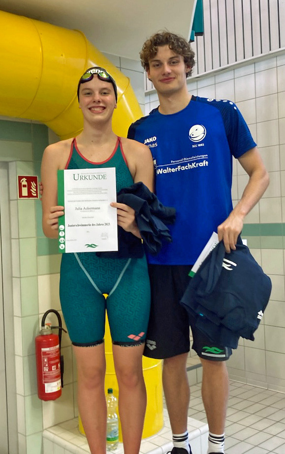 Schwimmer des Jahres: Julia Ackermann und Jonas Kusche (SC Chemnitz v. 1892)