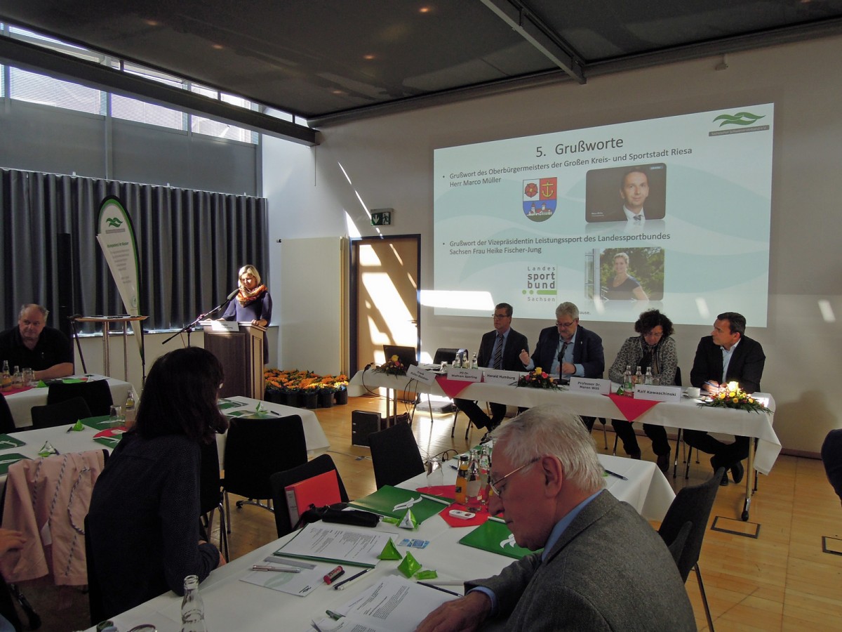 Grußwort Vizepräsidentin Leistungssport des LSB Sachsen Heike Fischer-Jung (Foto © SSV e.V.)